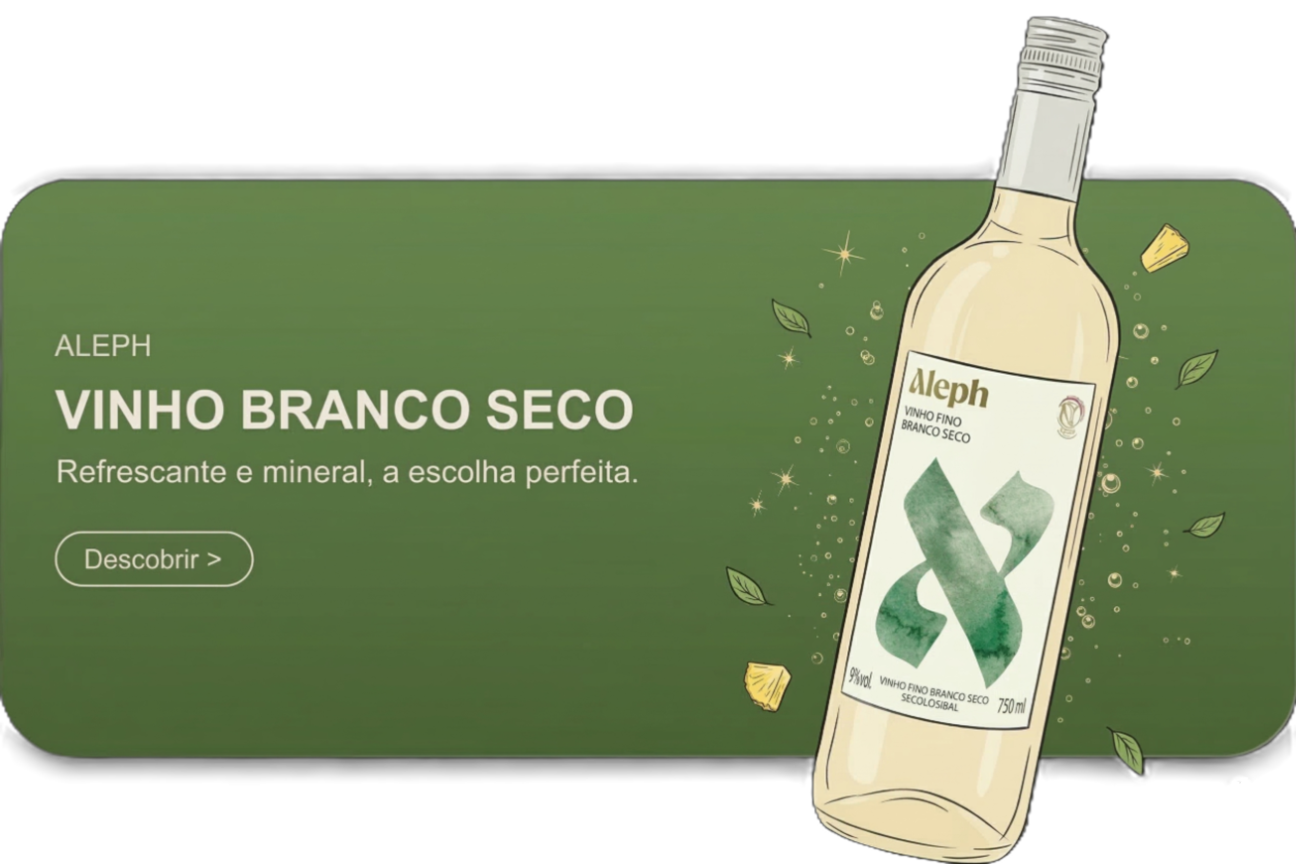 Vinho Branco Seco - Aleph - Refrescante e mineral, a escolha perfeita